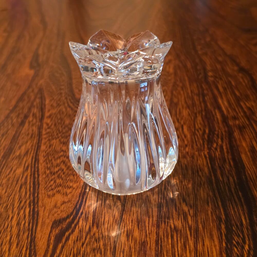 Gorham Lotus Fine 24% Lead Crystal Toothpick Holder Germany Matchstick Holder